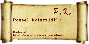 Possel Krisztián névjegykártya